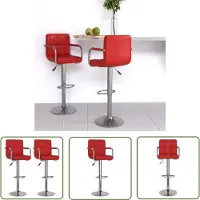 The Living Store Tabouret de bar 2 pcs. Simili cuir rouge vin