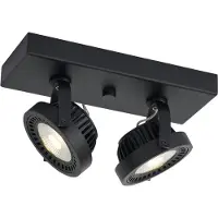 QAZQA Spot apparent moderne noir avec LED à intensité variable incluse 2 lumières - Apollo