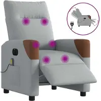 vidaXL Fauteuil de massage électrique Tissu gris clair