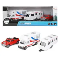 Toi-Toys - Set de modèles réduits - Camping-car + caravane + pick-up