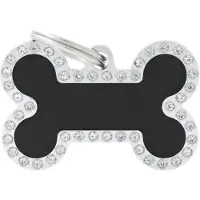 My Family Glam Big Bone Pet Tag Noir