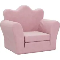 vidaXL Canapé-lit pour enfants Rose Doux en peluche