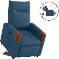 vidaXL Fauteuil relax avec releveur électrique Bleu Tissu
