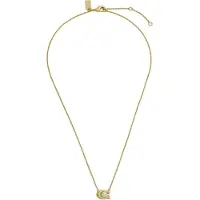 Coach - Fashion gold plated necklace with artificial pearl 37341916GLD100, (Laiton, Perle synthétique)