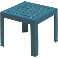 Merkloos Table d'appoint pour jardin, modèle Miami, 40x40 cm, bleu, en plastique, design moderne