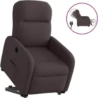 vidaXL Fauteuil relax avec releveur électrique Tissu marron foncé