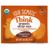 Four Sigma Foods , Pensée, Élixir Bio avec Champignon Crinière de Lion et Rhodiole, Sans Caféine, 20 Sachets, 0,1 oz (3 g) par Sachet