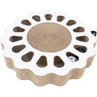 District 70 Jouets pour chats Plateau de jeu Sunny White, 32 x 32 x 6 cm (Griffoir pour chat, Jouet d’occupation pour chat)