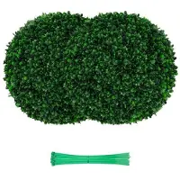 Coast 2 x 52 cm bulbes de buis artificiels résistants aux UV avec des feuilles réalistes, plantes topiaires décoratives pour l'intérieur et l'extérieur, vertes