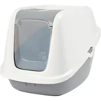 Savic Maison de toilette Nestor Giant pour chat - blanc / gris froid