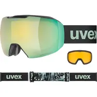 Uvex Epic Attract S Woman Ski Goggles Noir Mirror Opal Contrastview Yellow Clear/CAT2+Yellow Clear/CAT1 Femme