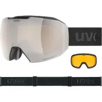 Uvex Epic Attract Woman Ski Goggles Noir Mirror Blue Contrastview Smoke Clear/CAT2+Yellow Clear/CAT1 Femme