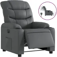 vidaXL Fauteuil relax électrique gris similicuir