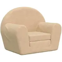 vidaXL Canapé-lit pour enfants Crème Peluche douce