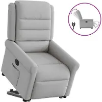 vidaXL Fauteuil relax avec releveur électrique Gris nuage Tissu