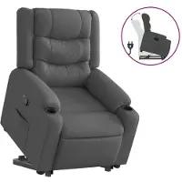 vidaXL Fauteuil relax releveur gris foncé Tissu