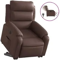 vidaXL Fauteuil relax releveur électrique marron similicuir