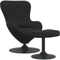 vidaXL Tabouret uf avec repose-pieds Noir Velours