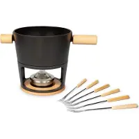 Stöckli Caquelon à fondue, Set à fondue, Noir