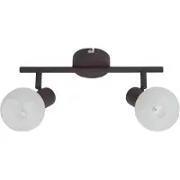Brilliant Tube spot Gabon | plafonnier rustique | métal/verre | brun/blanc | orientable | 2x E14 max. 40 W