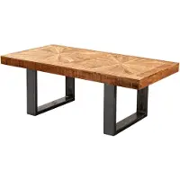 Wohnling Table basse moderne en bois massif de manguier 105x40x55 cm table en design industriel |