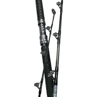 Okuma Moulinet Makaira, canne de pêche au gros, modèle "Straight Trolling", couleur noire, longueur 1,78 m, capacité 80 lbs, couleur noire, longueur 1,78 m