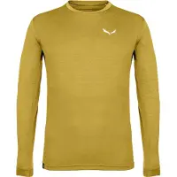 Salewa - T-shirt manches longues de randonnée respirant - Puez Melange Dry M L/S Tee Olive Oil Melange pour Homme - Taille M - Jaune