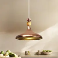 Bamyum Champion Pendelleuchte Holz Kupferfarbe (E27)