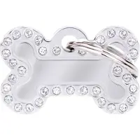 My Family Glam Small Bone Pet Tag Blanc