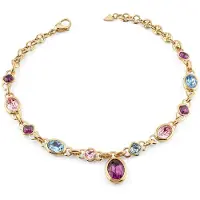 GUESS Collier Femme Guess Multi Crystals Jubn03251jwygmt/U - Acier Doré Avec Cristaux Multicolores Et Pendentif Central