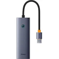 Baseus adaptateur HUB 4-en-1 USB-A RJ45 - gris