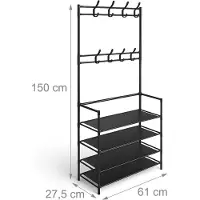 Relaxdays Portemanteau avec 4 étagères à chaussures