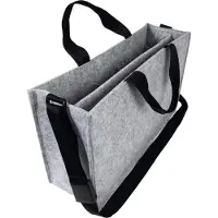 Sigel Sacoche pour ordinateur portable Desk Sharing Bag Classic L, pour ordinateurs portables jusqu'à 17,3″, 2 grands et 5 petits compartiments, poignées, bandoulière, feutre synthétique gris clair