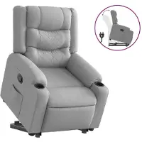 vidaXL Fauteuil relax releveur gris clair Tissu
