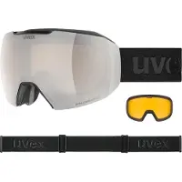 Uvex Epic Attract S Woman Ski Goggles Noir Mirror Silver Contrastview Yellow Clear/CAT2+Yellow Clear/CAT1 Femme
