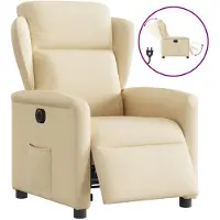 vidaXL Fauteuil relax électrique Crème Tissu
