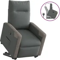 vidaXL Fauteuil relax releveur gris foncé Tissu
