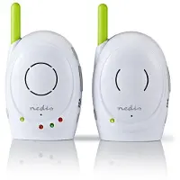 Nedis Moniteur audio pour bébé | FHSS (Frequency-Hopping Spread Spectrum) | Avec fonction talk back | Portée : 300 m | Alimentation par piles / adaptateur secteur | Vert / Blanc