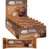 Optimum Nutrition Barre protéinée Croustillante Brownie Chocolat 10x65 g Barre