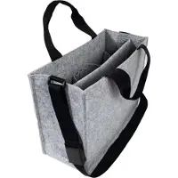 Sigel Sacoche pour ordinateur portable Desk Sharing Bag Classic M, pour ordinateurs portables jusqu'à 15,4″, 2 grands et 5 petits compartiments, poignées, bandoulière, feutre synthétique, gris clair