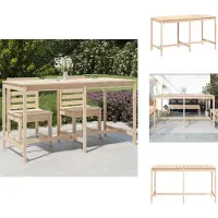 The Living Store Table de jardin 203,5x90x110 cm pin massif