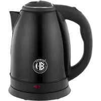 Herzberg Bouilloire électrique 1.8L inox sans fil noir HG5011-BLK