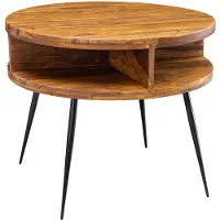 Wohnling Table sheesham bois massif / métal 60x45x60 cm table salon |