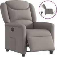 vidaXL Fauteuil relax électrique Tissu Taupe