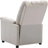 vidaXL Fauteuil Relax Electrique Tissu Crème - Fauteuil