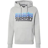 Superdry pour homme. M2014360A Sweat à capuche Stacked gris (M), Casuel, Coton