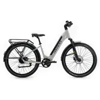 Jobobike Vélo électrique Dyno GT – E-bike – Cadre bas – 27,5 pouces – Moteur 250 W – Autonomie 90 km – Transmission par courroie en carbone – Gris