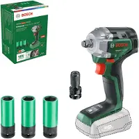 Bosch Clé à chocs sans fil - UniversalImpactDrive 18V-350 - 18 V - 350 Nm - Batterie et chargeur non inclus - Avec un jeu de 4 douilles