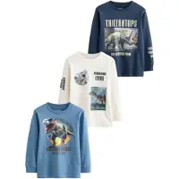Next T-Shirt marine / bleu ciel / anthracite / blanc
