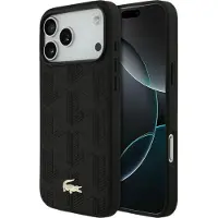 Lacoste - Hardcase Monogramme Gold Logo MagSafe (LCHMP17LPNOK) - iPhone 17 Pro - Black (Apple iPhone 17 Pro), Coque pour téléphone portable, Noir